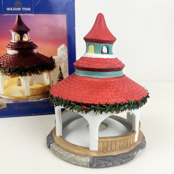 Holiday Time Vintage Village Hand Painted Porcelain Light Up Gazebo New In Box - Picture 14 of 14